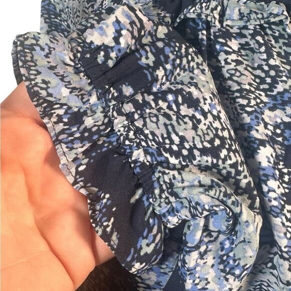 Joie Parisian Paisley Peasant Top Blue Long Sleeve Damarre Size M - Picture 5 of 7